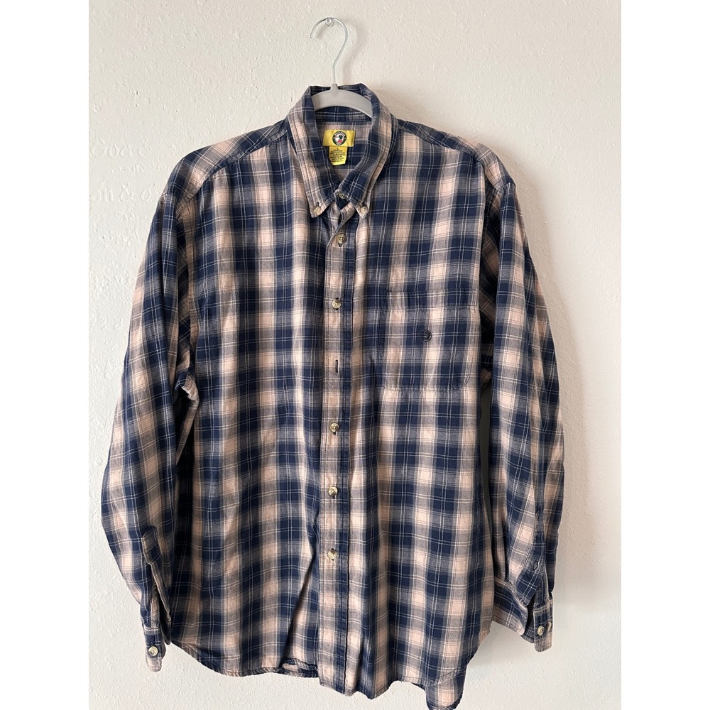Duck Head Mens Blue Plaid Button Down Shirt Long Sleeve Cotton Large L Casual